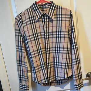 Burberry Beige Checkered Blouse